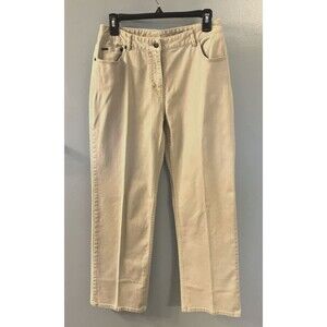 Charter Club Light Beige Cropped Straight Jeans